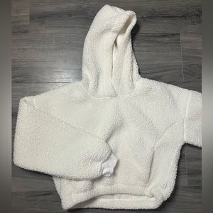 Gilly Hicks White Sherpa Cropped Sweatshirt